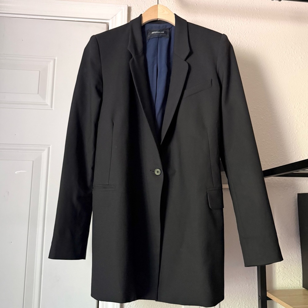 REFORMATION black one button‎ long sleeve blazer jacket